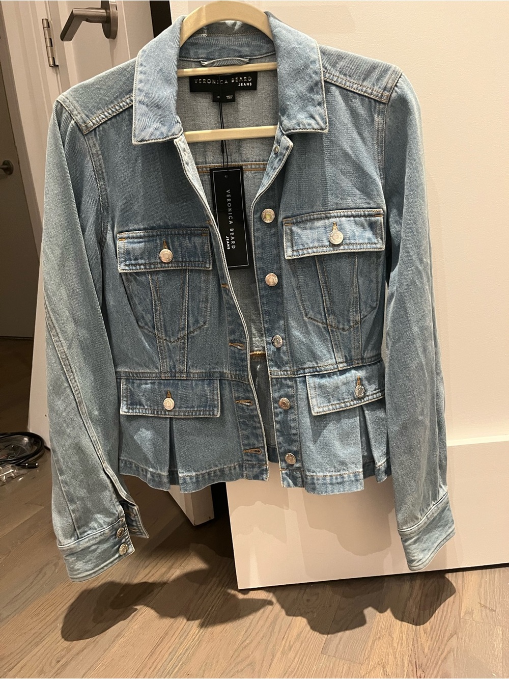 Veronica Beard NWT Jayla Peplum Denim Jacket